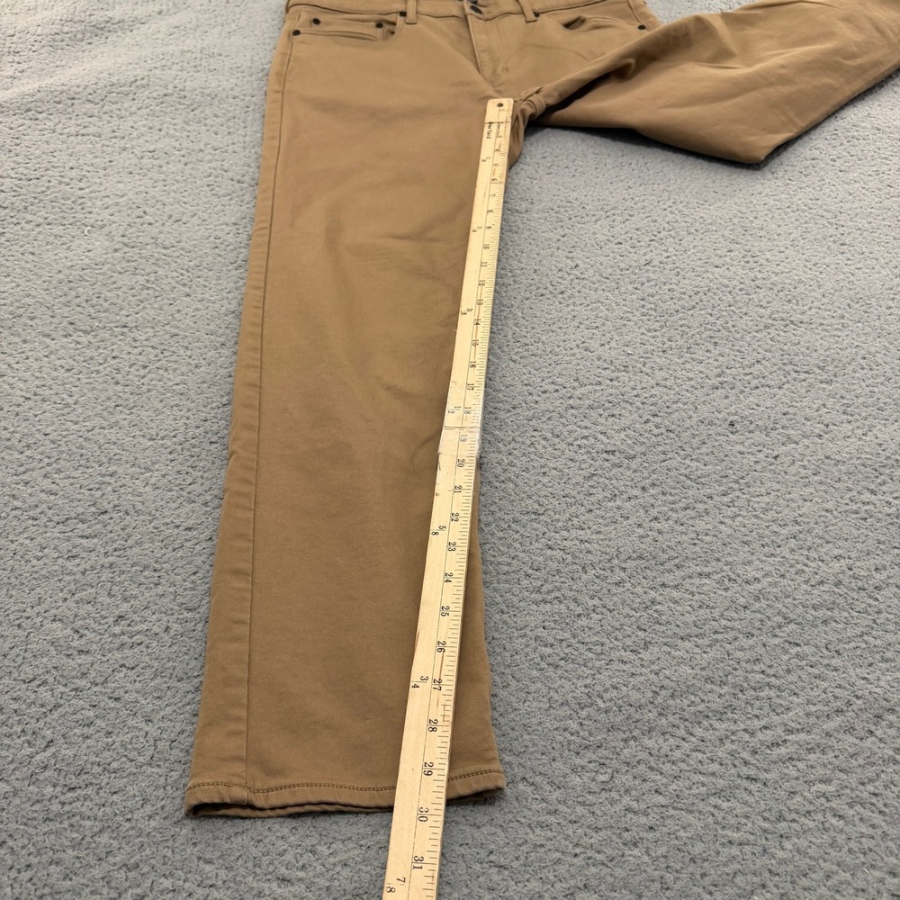 Banana Republic Twill Pants Mens 36x32 Tan 5-Pocket Straight Leg Stretch Khaki - Picture 8 of 12